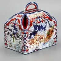 Подарочная новогодняя коробка «ЗИМНЯЯ ТРОЙКА в синем» Ларец малый, 18.5×12.5×19 см Подарочная новогодняя коробка «ЗИМНЯЯ ТРОЙКА в синем» Ларец малый, 18.5×12.5×19 см