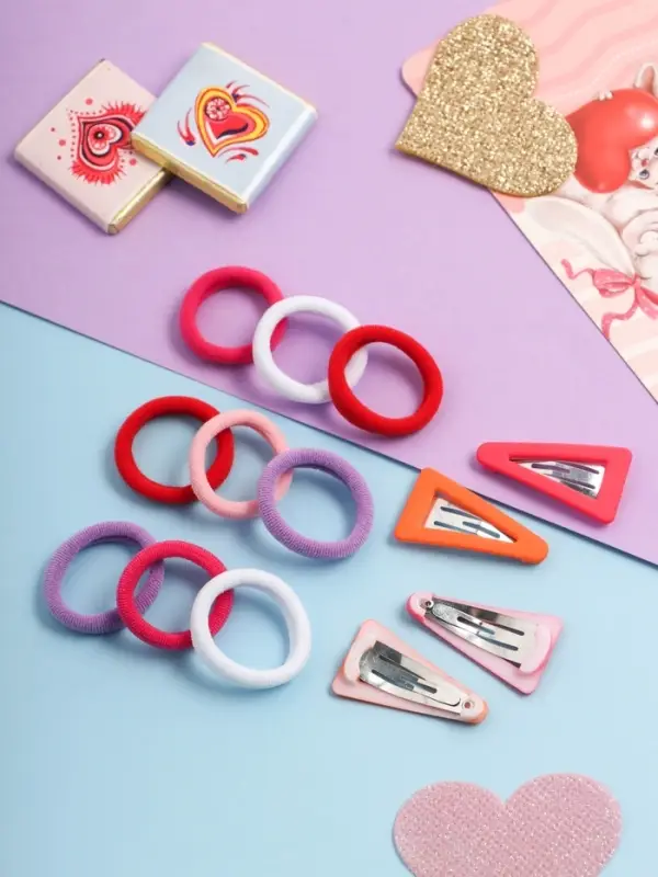 Набор для волос «Аделия»: 10 резинок 3 см, 4 невидимки 3.5 см, колор, МИКС