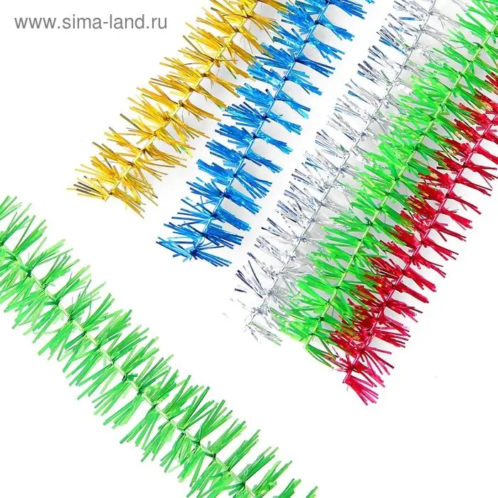Мишура новогодняя «Пушистая» двойная, d-2 см, L-200 см, МИКС Мишура новогодняя «Пушистая» двойная, d-2 см, L-200 см, МИКС