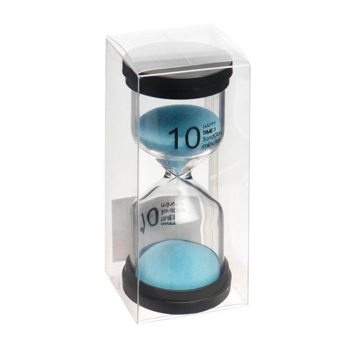 Песочные часы Happy time, на 10 минут, 4 х 11 см, голубые Песочные часы Happy time, на 10 минут, 4 х 11 см, голубые
