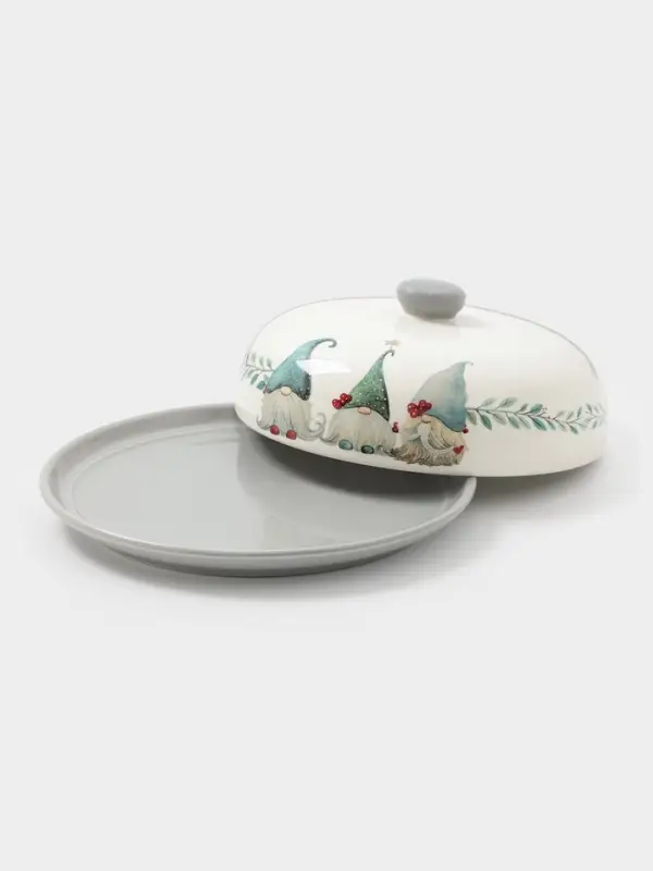 Блинница новогодняя Доляна «Домашние гномики», 23.5×9.7 см, доломит, белая Блинница новогодняя Доляна «Домашние гномики», 23.5×9.7 см, доломит, белая