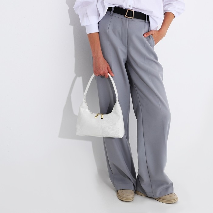 Сумка-багет на молнии, цвет белый Сумка-багет на молнии, цвет белый