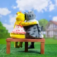 Садовая фигура из полистоуна &laquo;Коты на лавке&raquo;, 40&times;18&times;40 см