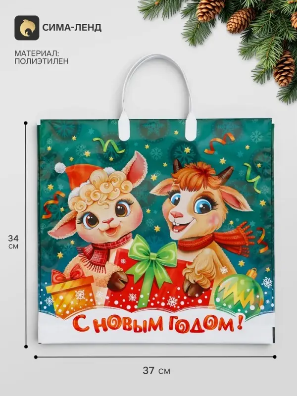 Пакет &laquo;Забияки&raquo;, полиэтиленовый с пластиковой ручкой, 37&times;34 см, 80 мкм