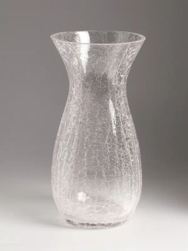 Ваза стекло настольная "Паутинка" изгиб, 25х12,5 см, прозрачный