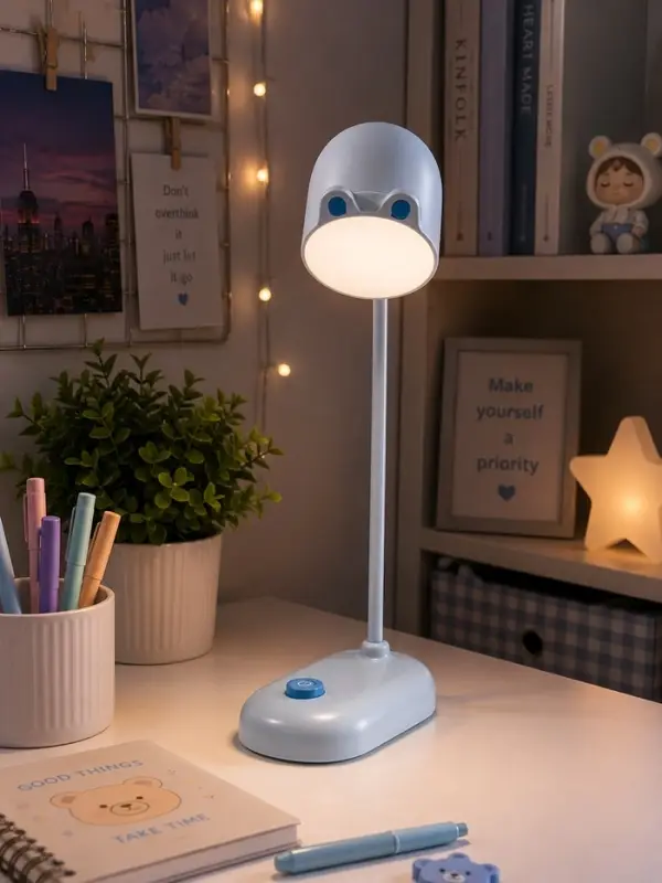 Лампа настольная RISALUX &laquo;Мими&raquo;, светодиодная, 3 Вт, диммер, USB, голубая, 8&times;12.5&times;32 см