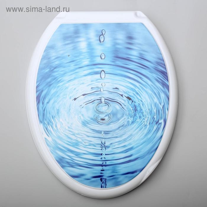 Сиденье для унитаза «Декор. Капли», 44,5×37,5 см, с крышкой, белое Сиденье для унитаза «Декор. Капли», 44,5×37,5 см, с крышкой, белое