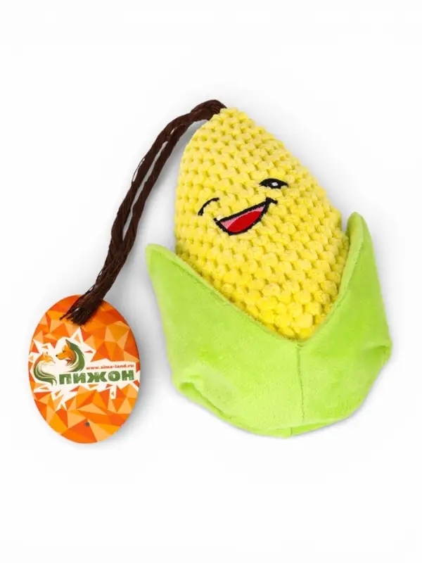 Мягкая игрушка для собак &laquo;Кукуруза&raquo;, 18 см, с пищалкой, жёлтая