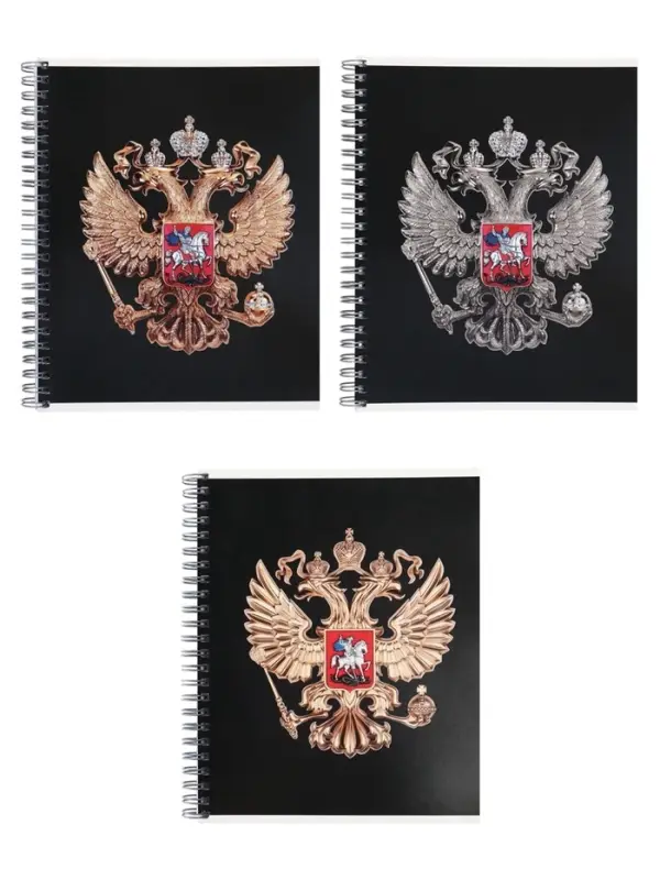 Компл тетр из 3шт 96л кл на гребне Символика. Герб, мел карт, глянц.лам, офсет (10296925)