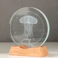 Сувенир стекло свет "Диск. Медуза" 5хLED d=10 см, USB 10х4х11,4 см Сувенир стекло свет "Диск. Медуза" 5хLED d=10 см, USB 10х4х11,4 см