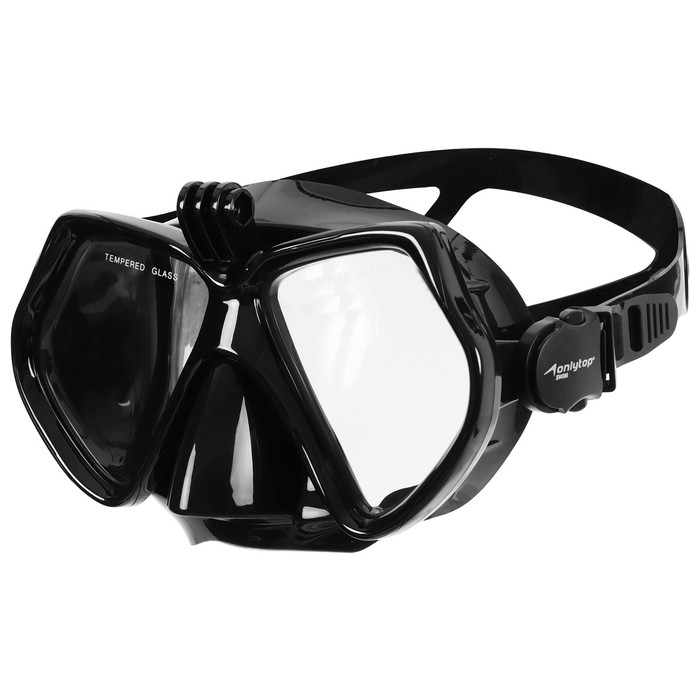 Маска для дайвинга ONLYTOP с креплением для камеры, цвет чёрный Маска для дайвинга ONLYTOP с креплением для камеры, цвет чёрный