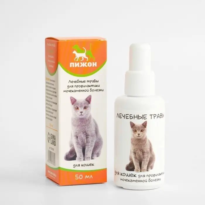 Лечебные травы для кошек с мочекаменной болезнью &laquo;Пижон&raquo;, 50 мл