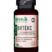 Витекс с витаминами В6, В9 OVERvit, для женского здоровья, 60 капсул