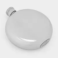 Фляжка для алкоголя Мастер К,150 мл, армейская, нержавеющая сталь, круглая, серебристая