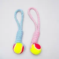 Игрушка канатная плетёная с мячом, до 130 г, до 33 см, цвет МИКС