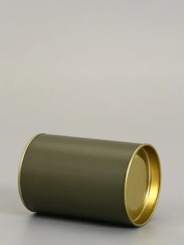 Тубус 73&times;110 мм (90 мм внутренняя высота), картон, хаки, металлическая крышка