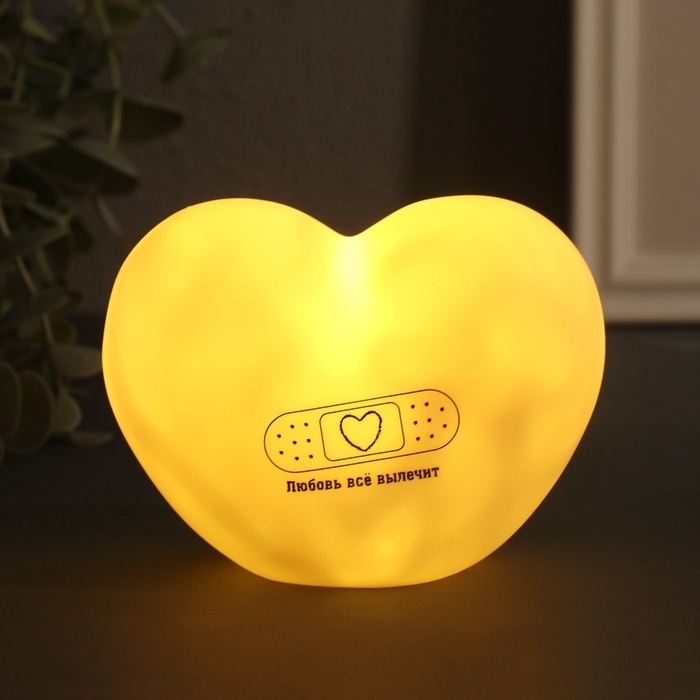 Ночник Ночник "Сердце" (Пластырь) LED 3хLR44 8х11х7см