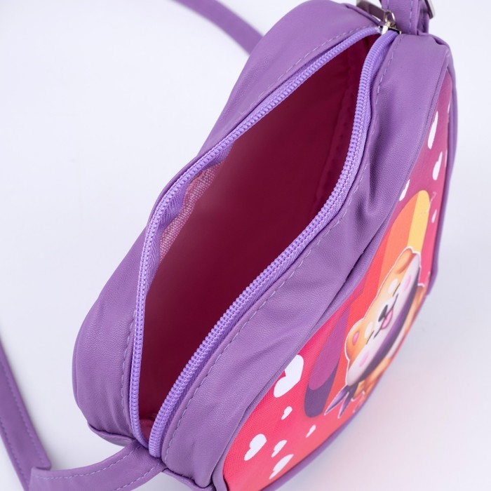 Сумка детская для девочки «Собачка», сиреневая, 19×17×5 см Сумка детская для девочки «Собачка», сиреневая, 19×17×5 см