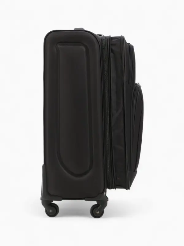 Чемодан 24 Чемодан 24", Текст, 42*26*66, отд на молнии, 2 нар/карм, увелич, код замок, 4 колеса, черный 10875