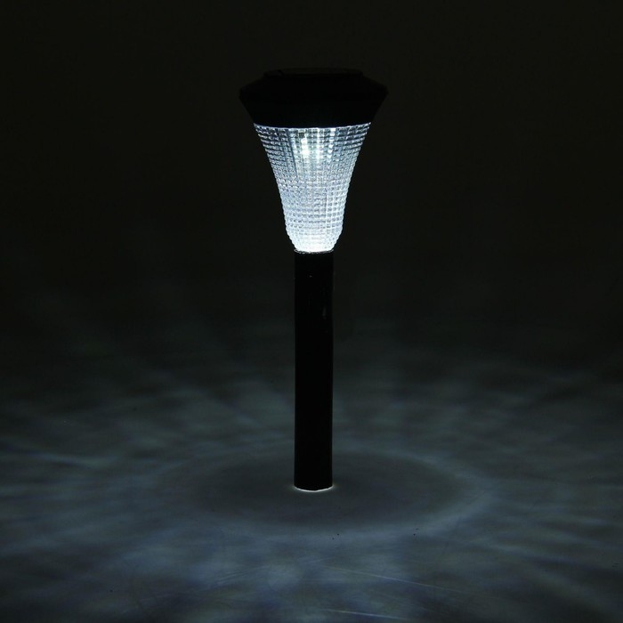 Садовый светильник на солнечной батарее «Рифлёный конус», 7 × 31 × 7 см, 1 LED, свечение белое