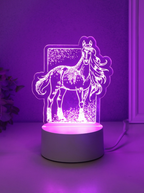 Светильник Светильник "Лошадь" LED RGB от сети RISALUX 9,5х12,9х16 см