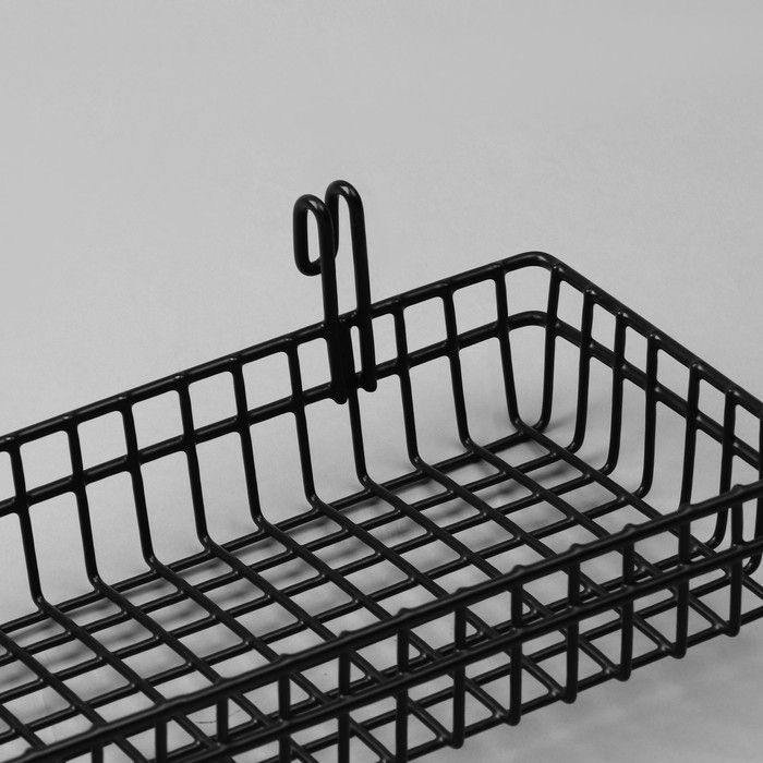 Корзина на сетку, 40,5×14×5,6 см, цвет чёрный Корзина на сетку, 40,5×14×5,6 см, цвет чёрный