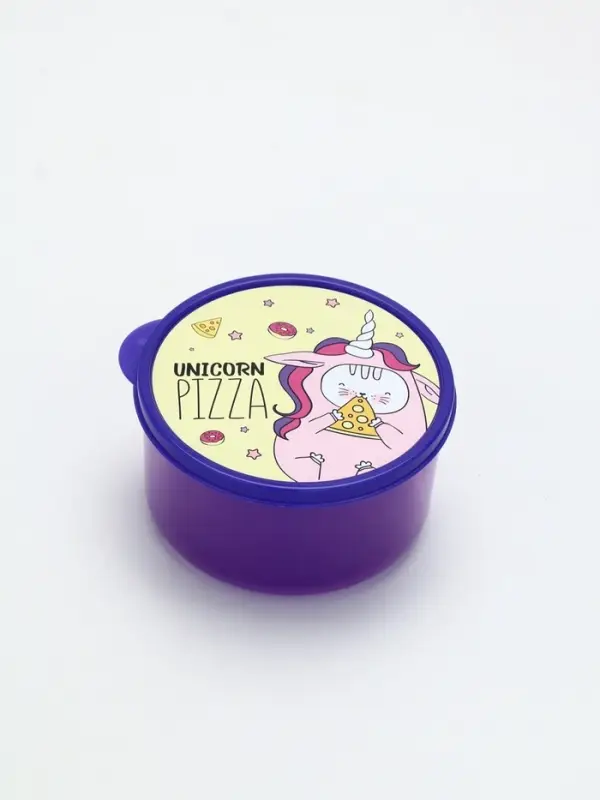 Ланч - бокс круглый Unicorn pizza, 500 мл