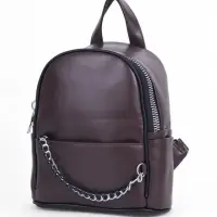 Рюкзак-мини женский на молнии, с карманом, размер 21&times;12&times;27 см, коричневый