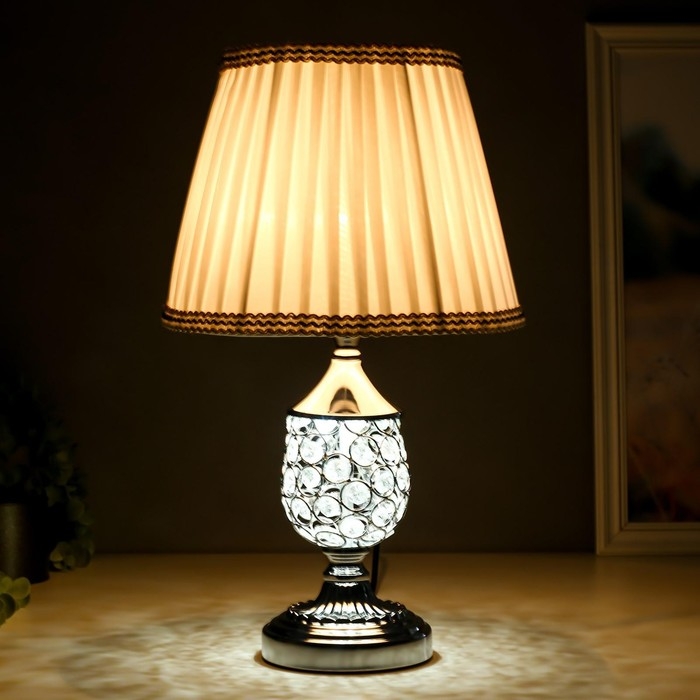 Лампа настольная 16433/1SL Е27 40Вт серебро 25х25х41 см RISALUX