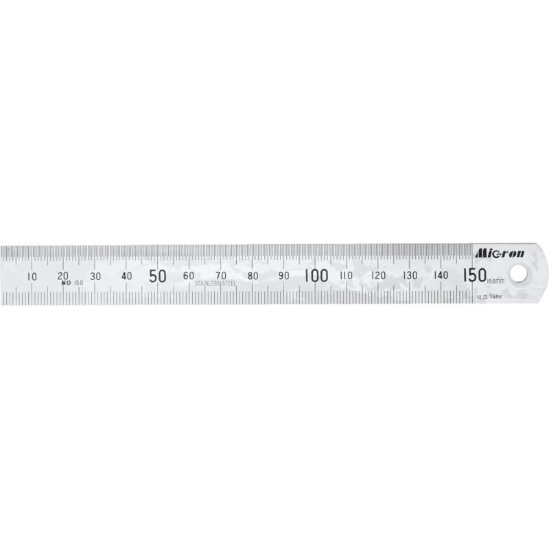 Линейка  измерительная 150х19 мм металлическая Micron 42158
