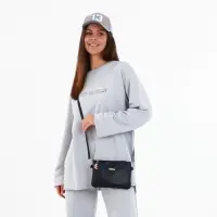 Сумка женская кросс-боди на молнии, 24&times;7&times;15 см, чёрная