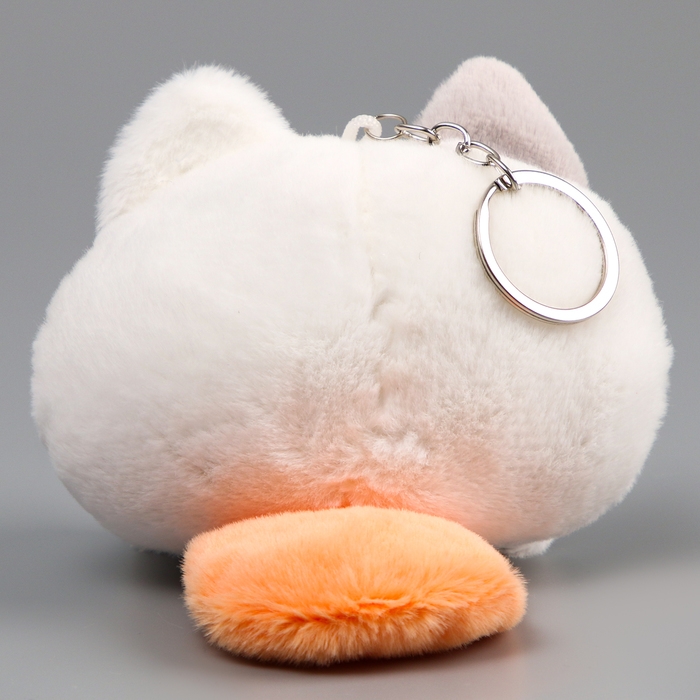 Мягкая игрушка «Котик-кругляш» на брелоке, 11 см, цвет бело-серый Мягкая игрушка «Котик-кругляш» на брелоке, 11 см, цвет бело-серый