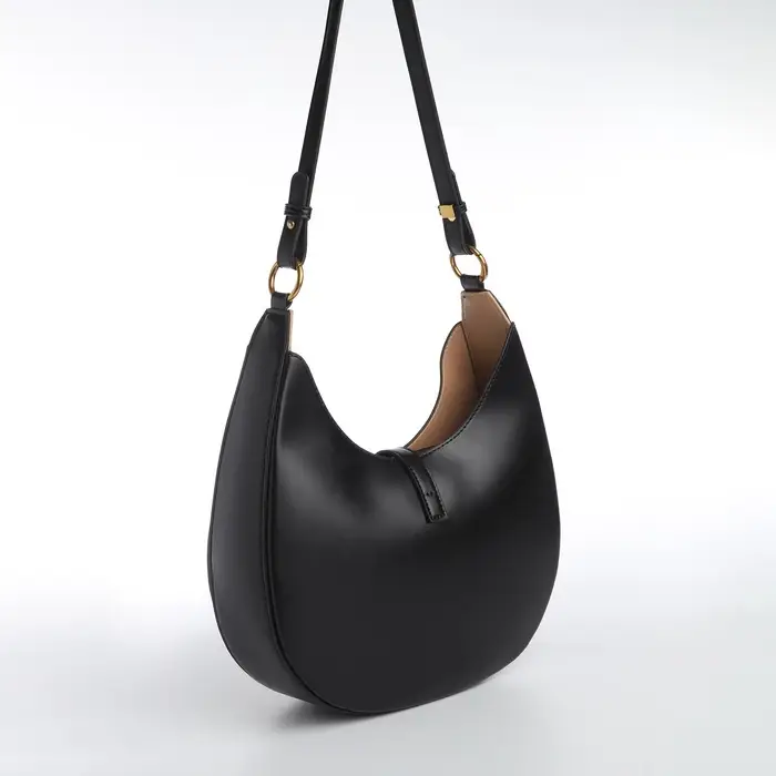 Сумка женская багет TEXTURA на молнии, 27&times;9&times;23 см, чёрная