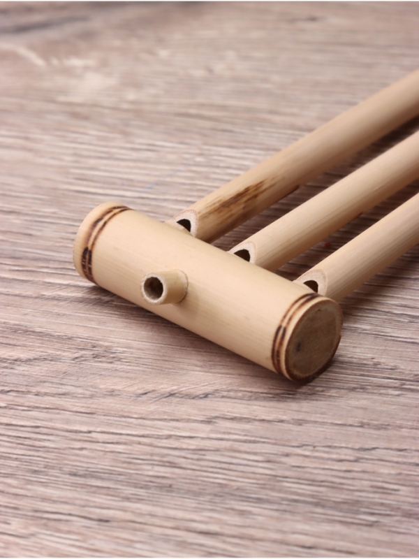 Сувенирный музыкальный инструмент свисток "Тройная флейта с поршнем" бамбук, 15х5х2 см