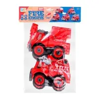 Конструктор винтовой &laquo;Пожарный транспорт&raquo;, набор 2 штуки, с отверткой, 59 деталей