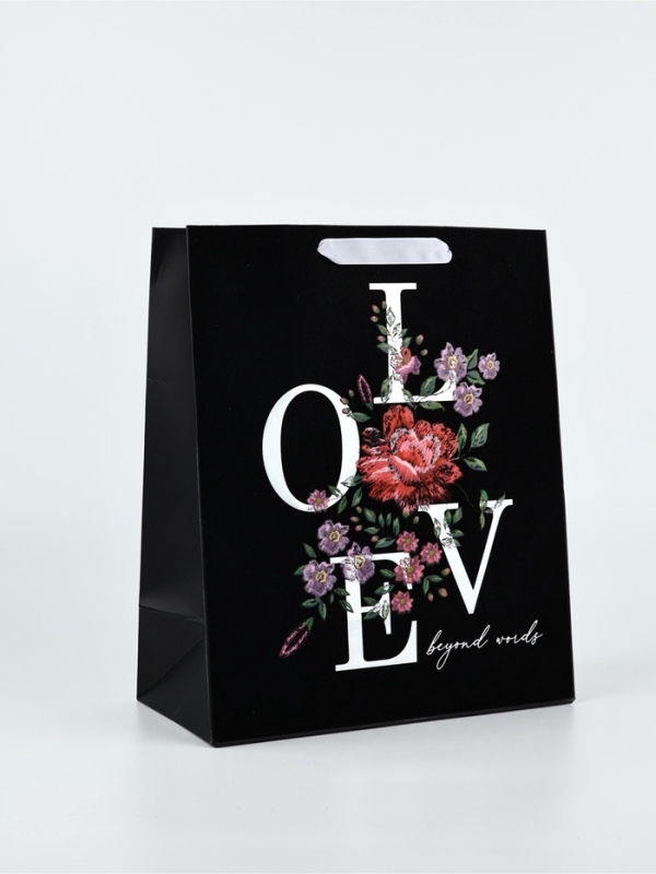 Пакет ламинированный бархатный «Любовь», 25,4 × 12,7 × 30,5 см Пакет ламинированный бархатный «Любовь», 25,4 × 12,7 × 30,5 см