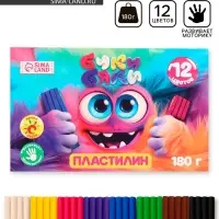 Пластилин 12 цветов, 180 г Буки Бяки