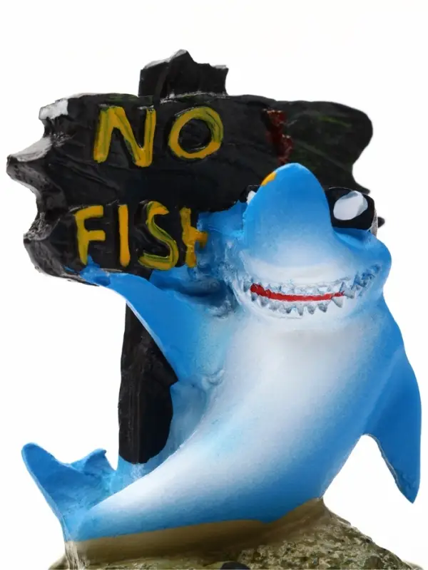 Декор для аквариума &laquo;Нет рыбалке - акула&raquo;, 10 см