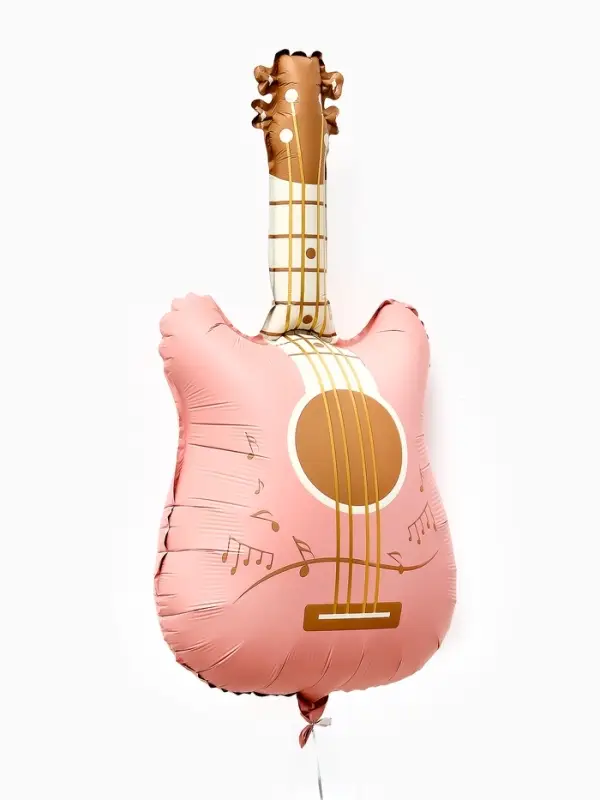 Воздушный шар фольгированный 35" "Гитара" цвет розовый