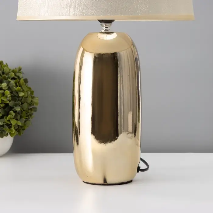 Лампа настольная RISALUX &laquo;Рикардо&raquo;, Е27, 40 Вт, золотистая, 30&times;30&times;48 см