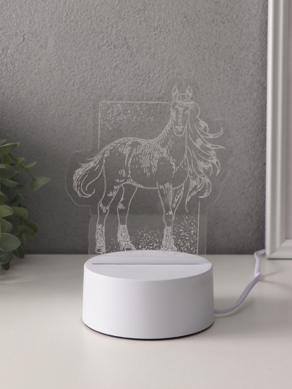Светильник Светильник "Лошадь" LED RGB от сети RISALUX 9,5х12,9х16 см