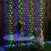 Гирлянда &laquo;Сеть&raquo; 2&times;3 м, IP44, УМС, прозрачная нить, 384 LED, свечение мульти, 220 В