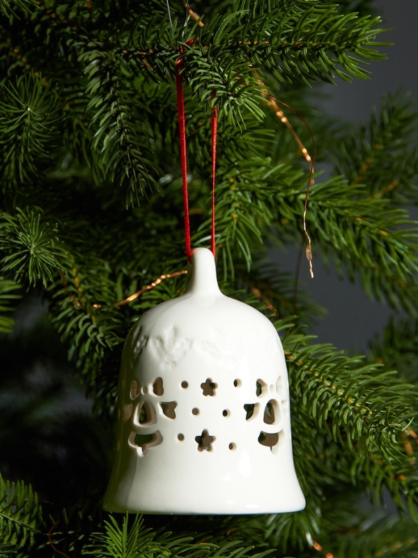 Елочный шар Елочный шар "Колокольчик" 10.5х8.3х8.3, 1 LED, LR44x3(в компл.), Т/БЕЛЫЙ