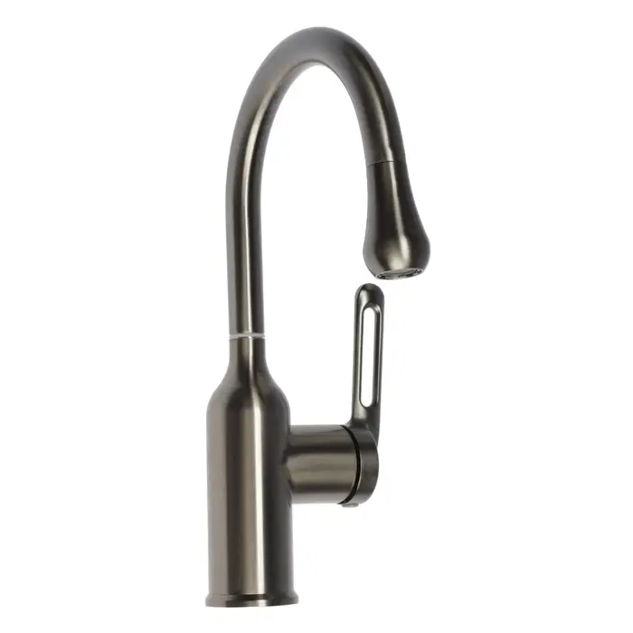 Смеситель для кухни ZEIN Z3740, &laquo;капелька&raquo;, однорычажный, высота излива 13 см, графит