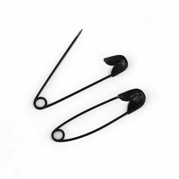 Булавки английские, 27 мм, 10 шт., цвет чёрный