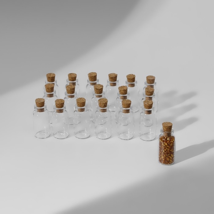 Набор баночек для хранения мелочей, d=1.5 × 3 см, 18 шт., в контейнере, 15×8×2 см Набор баночек для хранения мелочей, d=1.5 × 3 см, 18 шт., в контейнере, 15×8×2 см