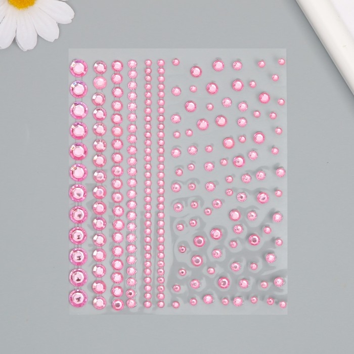 Наклейка пластик стразы Наклейка пластик стразы "Круглые стразы" 12х10 см