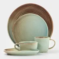 Чайная пара Magistro Sand Ripples, 2 предмета: чашка 300 мл, блюдце 19.8&times;15.8 см, фарфор, голубая