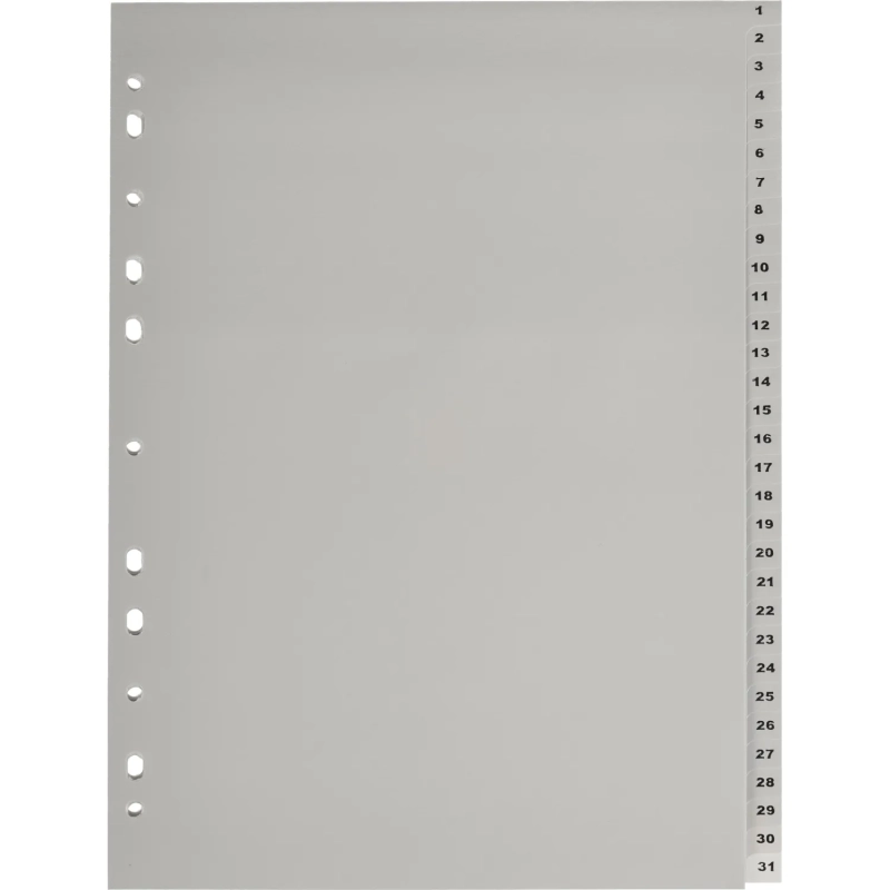 Разделитель листов 31л. цифровые пластик.Комус