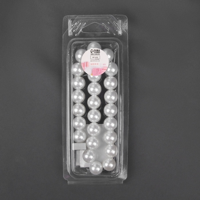 Подхват для штор «Бусы из жемчуга», d = 1,5 см, 40 ± 1 см, цвет белый Подхват для штор «Бусы из жемчуга», d = 1,5 см, 40 ± 1 см, цвет белый